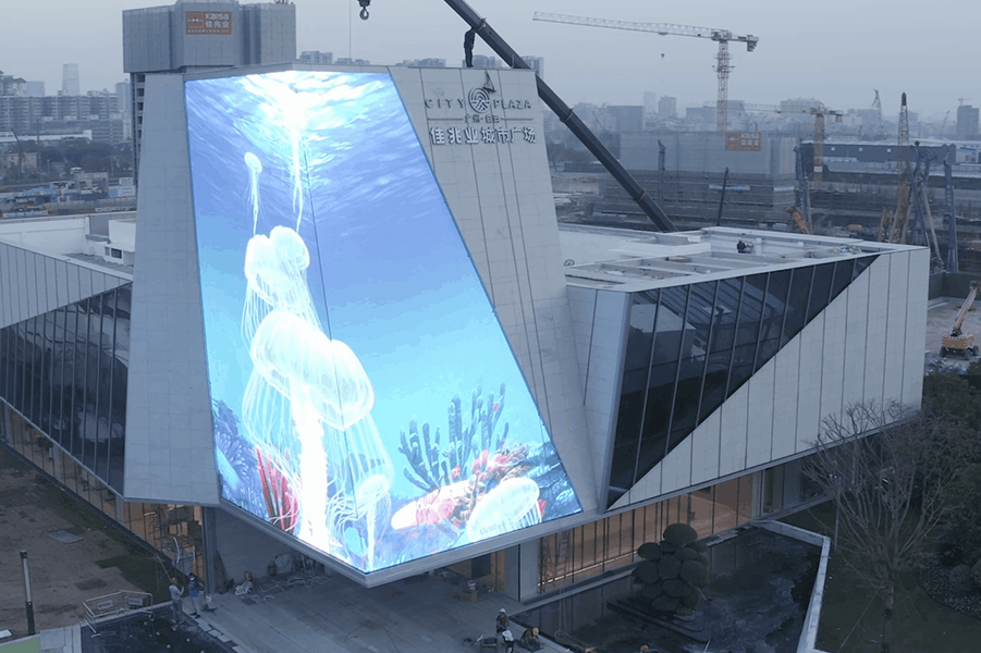 這個巨型LED水缸，竟然在街頭養(yǎng)起了海洋生物？